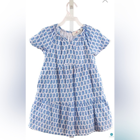 Vineyard Vines Blue and White Patterned Dress 4t - Picture 1 of 6